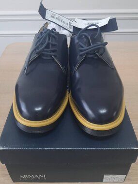 Armani Leather Navy Derby 43
